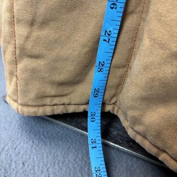 Vintage KEY Duck Canvas Work Jacket 2XL Tan Corduroy Collar Red Quilted Lining - Picture 10 of 11